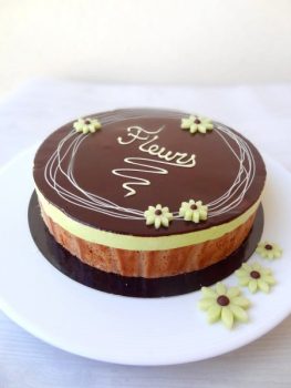Entremets chocolat pistache