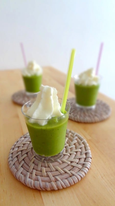 Cappuccino petits pois chèvre crème