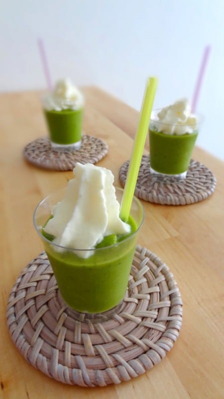 Cappuccino petits pois chèvre crème Cappuccino petits pois chèvre crème