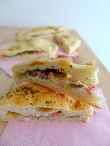 Foccacia aux lardons et mozzarella
