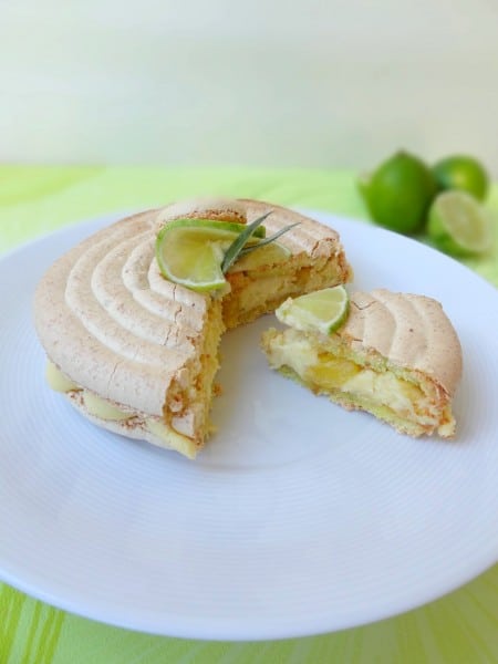 Grand macaron mousseline citron vert