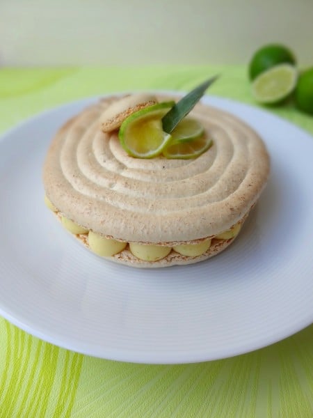 Grand macaron mousseline citron vert