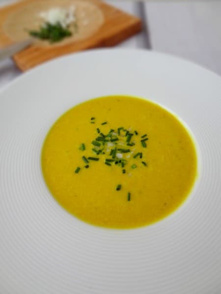 Soupe de pâtisson au lait de coco