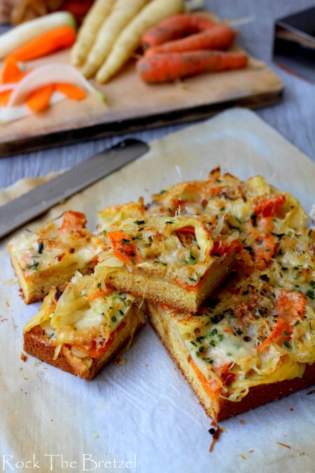 Pain au mais gratiné aux légumes