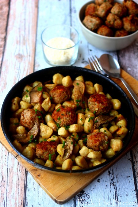 Gnocchi céleri, boulettes parmesan