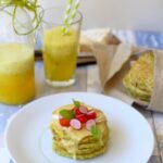 Pancakes ricotta courgettes brie