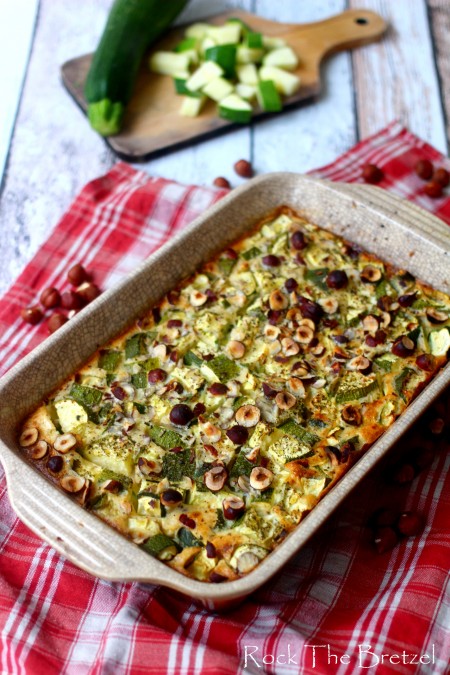 Clafoutis chèvre courgette noisette