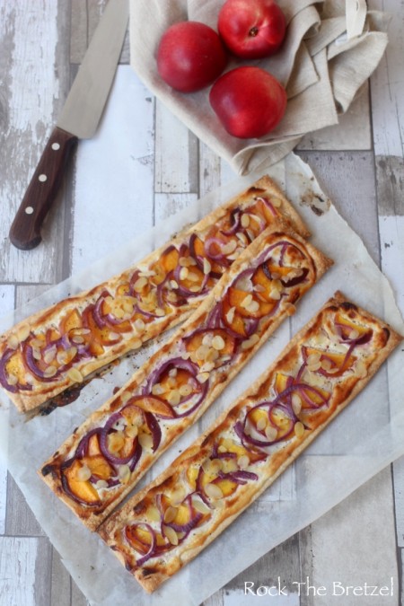 Tarte chèvre pêche